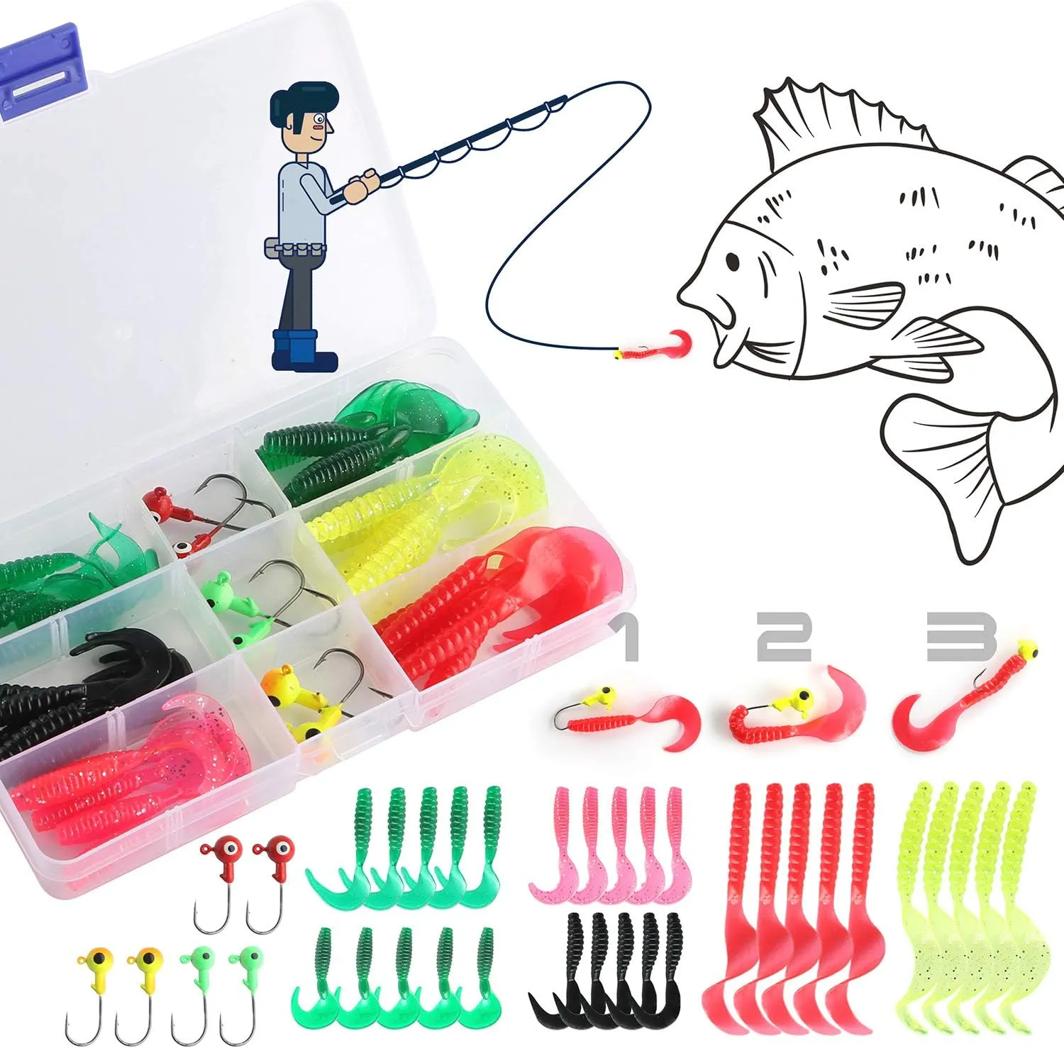 Kids Fishing Pole Set Fishing Rod and Reel Combos Ultralight Telescopic Fishing Rod Spinning Reel Lure Baits Fishing Line with Mini Shark Bag for Boys Girls Youth Freshwater Saltwater