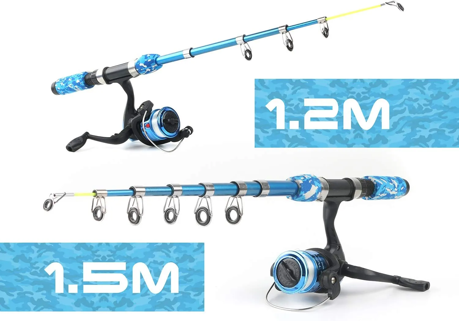 Kids Fishing Pole Set Fishing Rod and Reel Combos Ultralight Telescopic Fishing Rod Spinning Reel Lure Baits Fishing Line with Mini Shark Bag for Boys Girls Youth Freshwater Saltwater