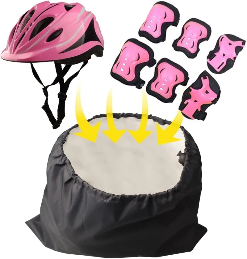 Kids Helmet & Knee Pad Set - Adjustable Elbow & Wrist Guards for Bike, Skateboard, Scooter - 5-12yrs - 7-in-1 - 3 Colors