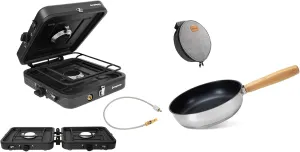 KingCamp 2 Burner Camping Stove With KingCamp 8" Frying Pan Skillet