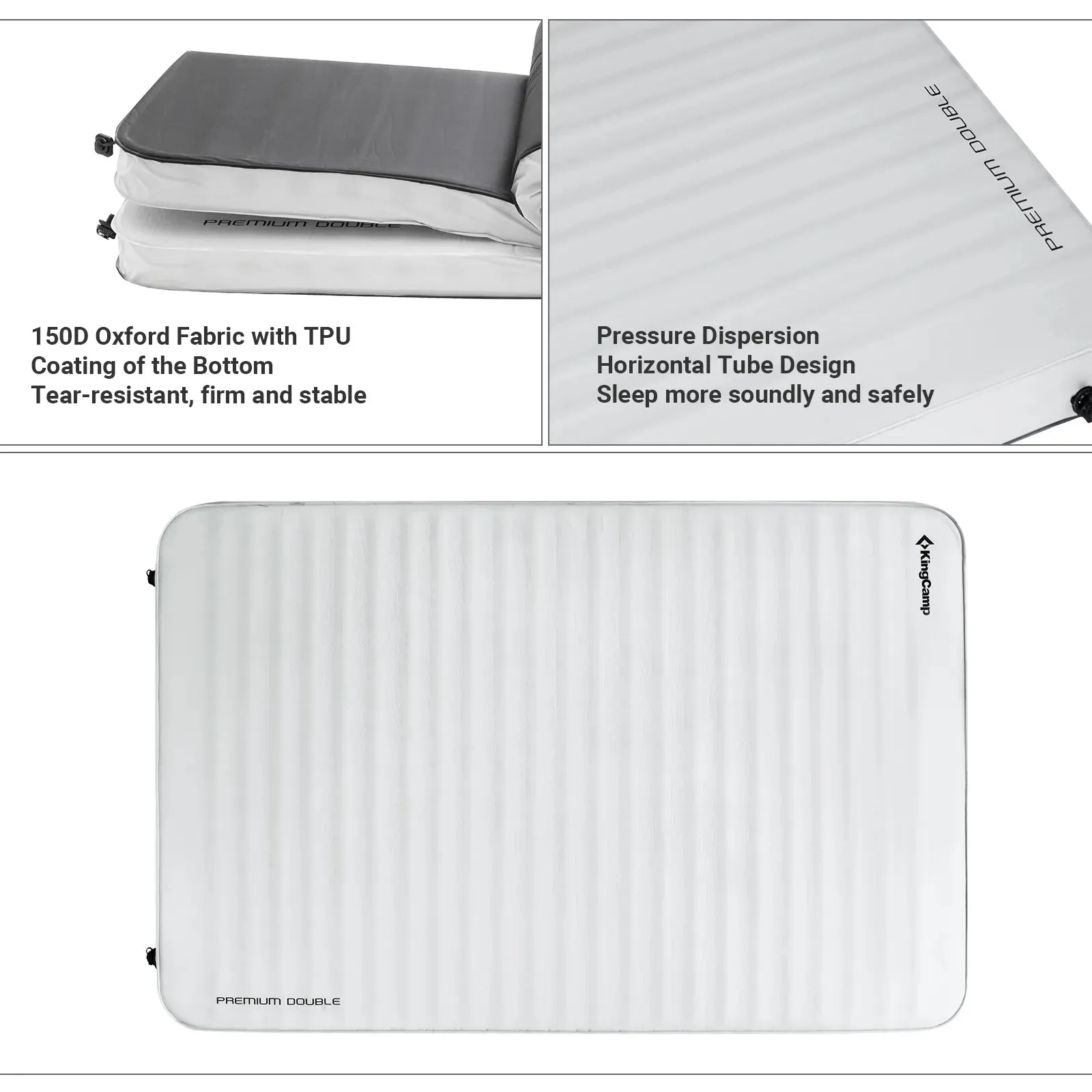 KingCamp PREMIUM Double 7.5 cm Thick Self-Inflating Camping Mattress