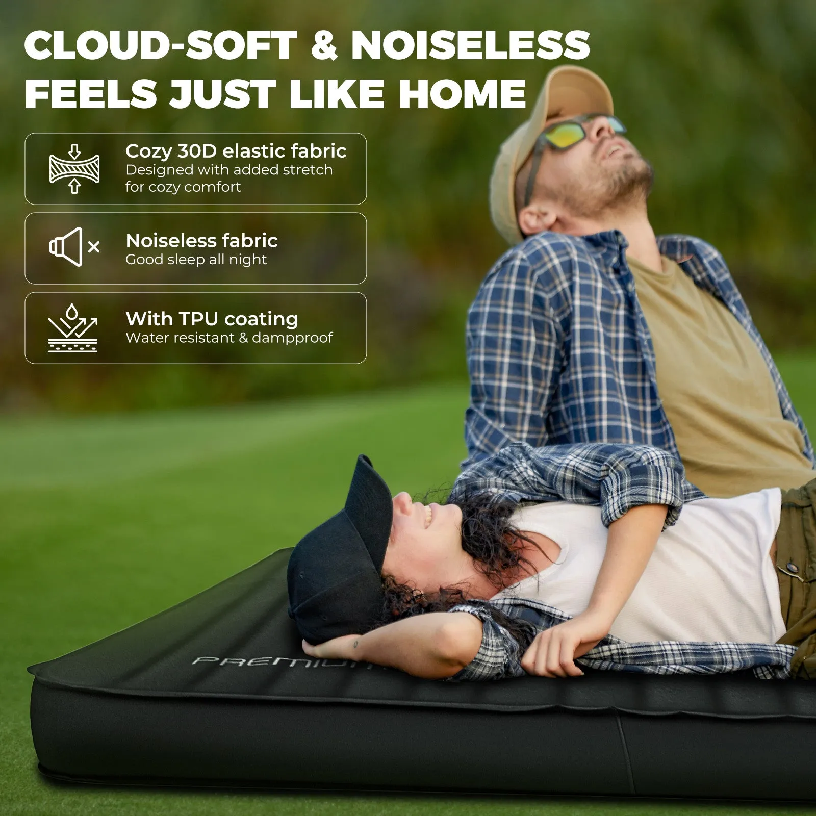 KingCamp PREMIUM Double 7.5 cm Thick Self-Inflating Camping Mattress