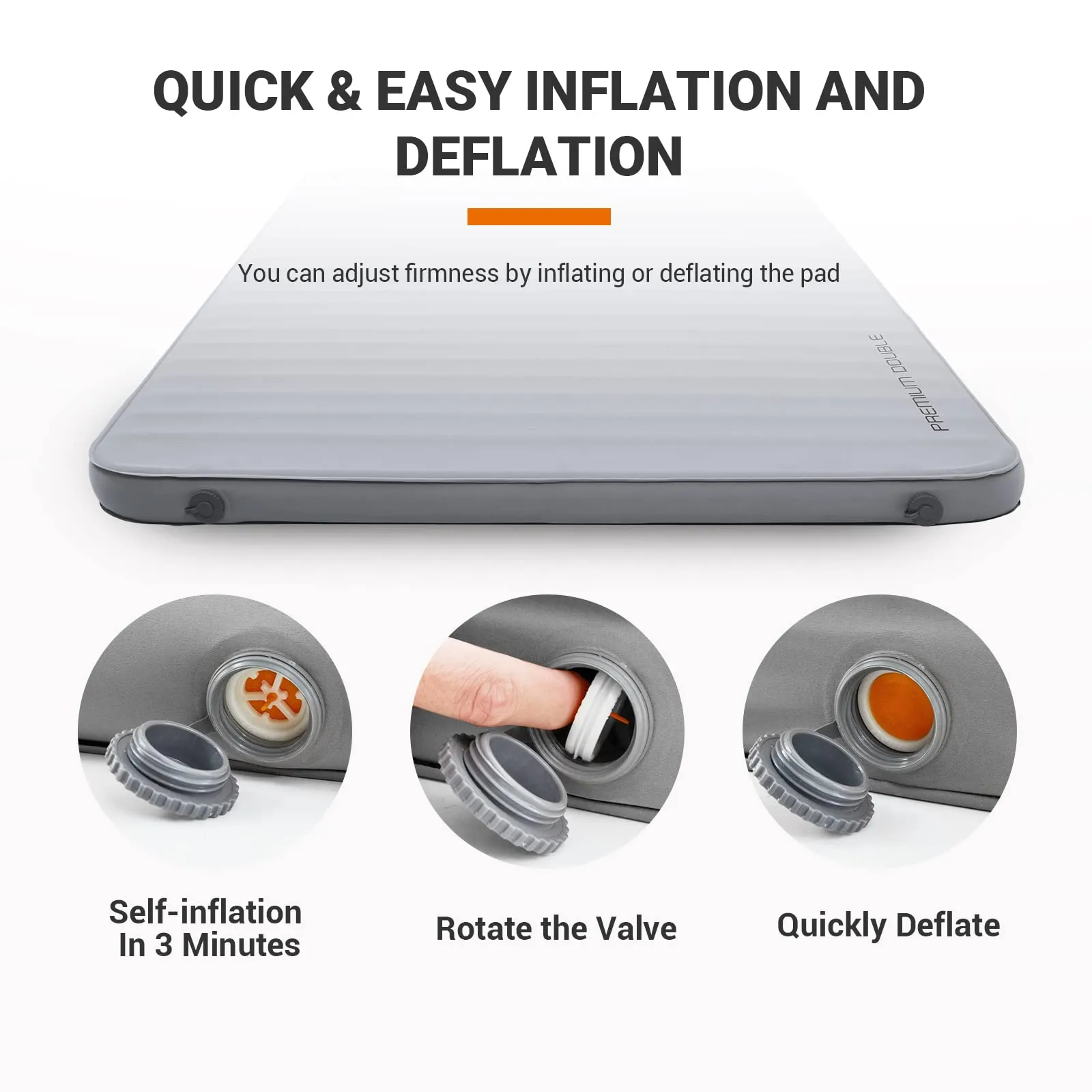 KingCamp PREMIUM Double 7.5 cm Thick Self-Inflating Camping Mattress