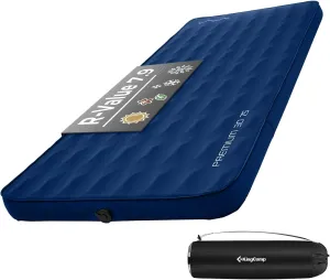 KingCamp Self Inflating Sleeping Pad, R 7.9 Air & Foam Sleeping Pad for Camping, 3" Thick Single Camping Mattress with 3D Sidewalls & Wave Surface Cut for Outdoor Tent Cot Car, PVC Free (Navy)