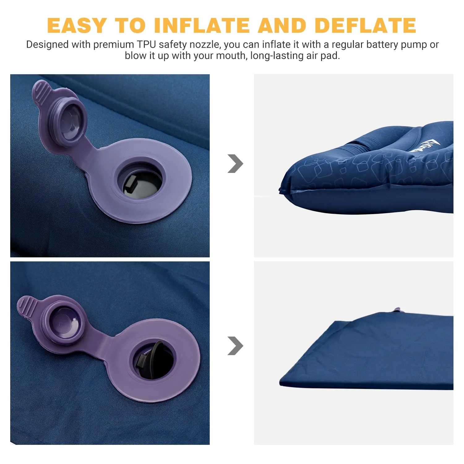 KingCamp Single/ Double Air Mattress Anti-Rollover Ultralight Sleeping Pad
