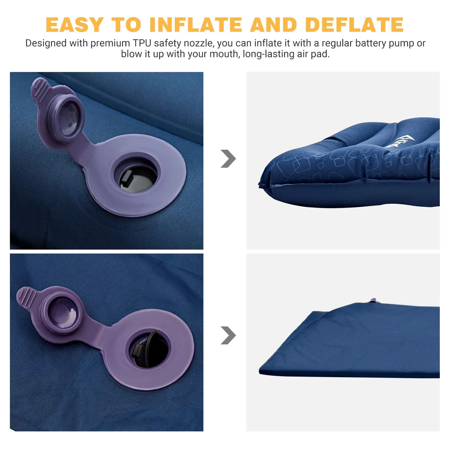 KingCamp Single/ Double Air Mattress Anti-Rollover Ultralight Sleeping Pad