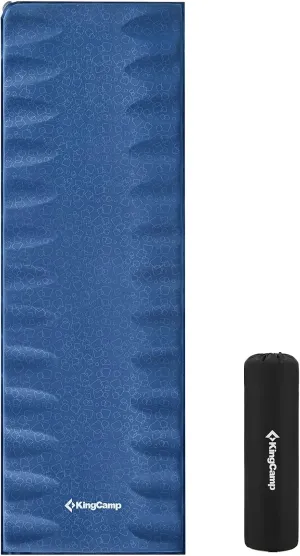 KingCamp Sleeping Pad for Camping, Rollover Prevention Self Inflating Sleeping Pad Camping Mattress Foam Mat with Butterfly Edge Cut for Outdoor & Indoor, Tent Cot Car Backpacking, PVC Free