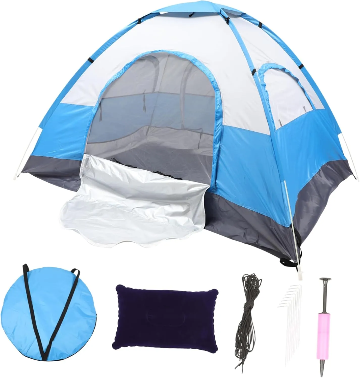 Kisangel 1set Professional Portable Beach Tent Uv Canopy Lightweight and Wear-Resistant Sunshade Shelter for People Easy Setup Ventilation for Camping and Outdoor Activities