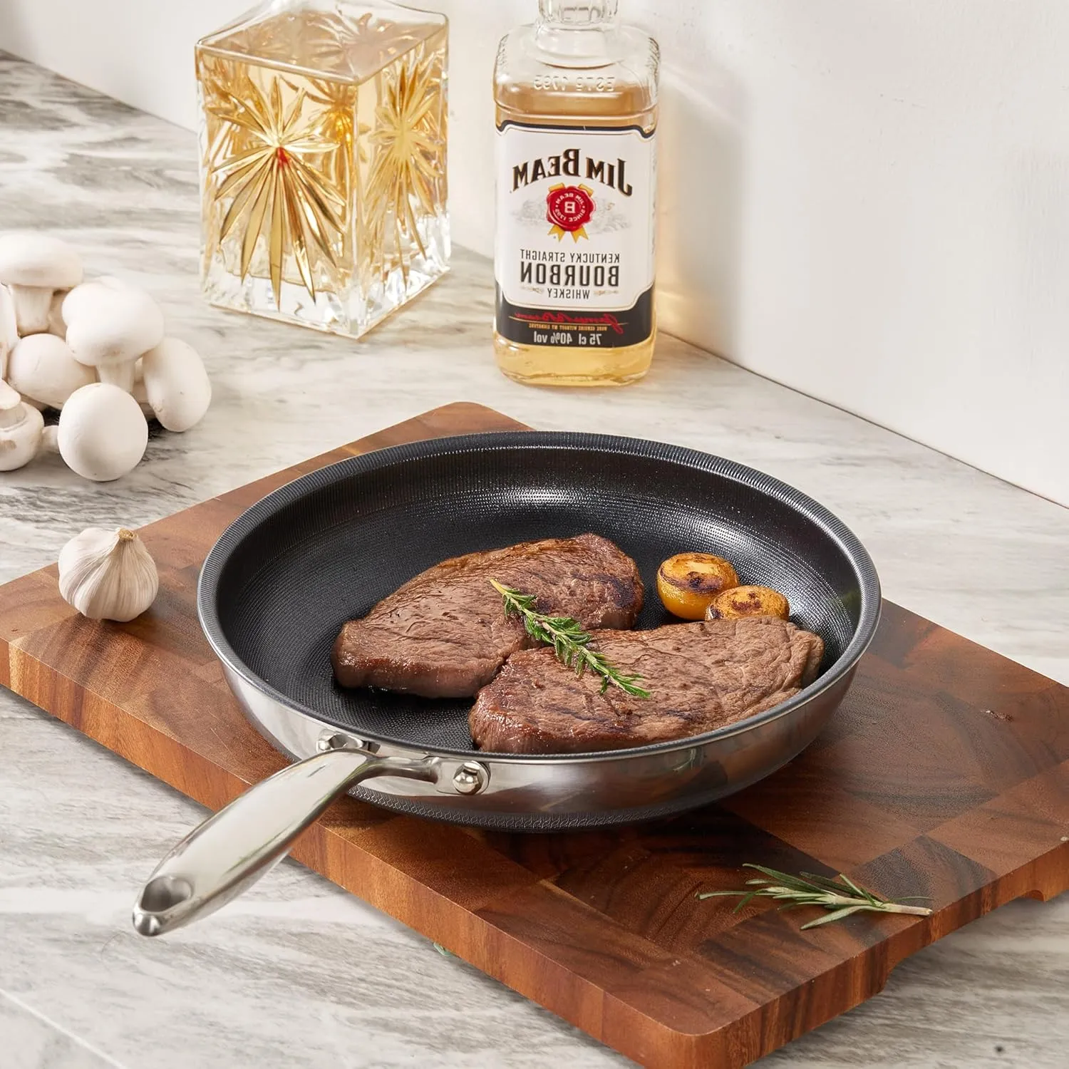 KITEXPERT Non Stick Frying Pans Set - 2 Piece (10, 12") Titanium Ceramic Pan with Lids, Nonstick Skillet Stainless Steel, PFAS PFOA & PTFE Free, Dishwasher & Oven Safe, All Cooktops Compatible