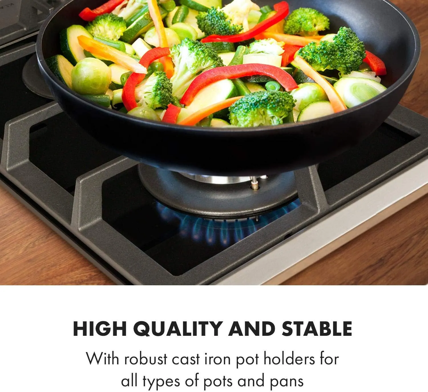 KLARSTEIN Alchemist - Gas Cooktop, 2 Burners, 12 Inches Elegant Gas Stove, Stainless Steel, Built in & Self-Sufficient, Natural/Butane Gas, Automatic Switch-off, Glass Ceramic, Black