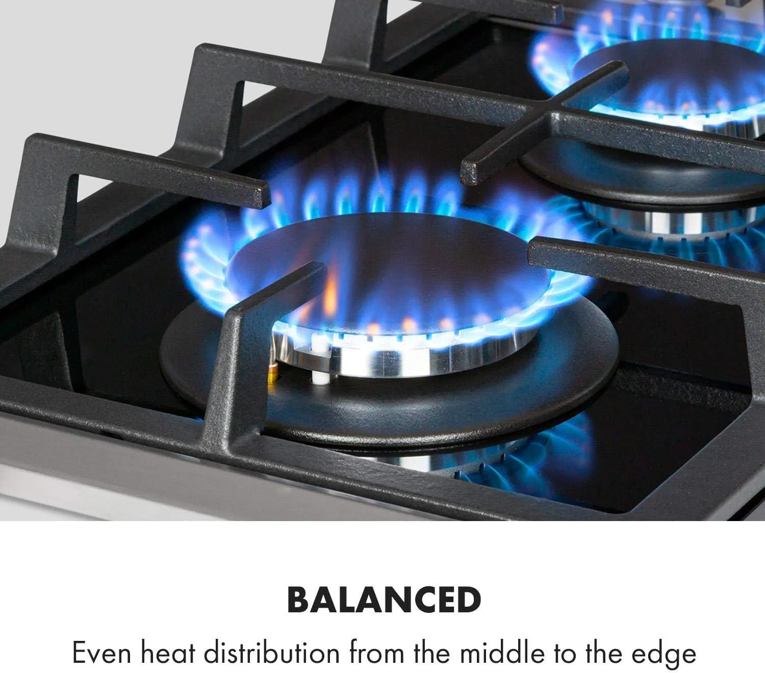 KLARSTEIN Alchemist - Gas Cooktop, 2 Burners, 12 Inches Elegant Gas Stove, Stainless Steel, Built in & Self-Sufficient, Natural/Butane Gas, Automatic Switch-off, Glass Ceramic, Black