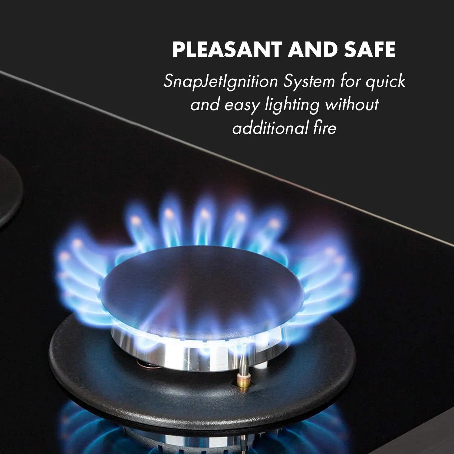 KLARSTEIN Alchemist - Gas Cooktop, 2 Burners, 12 Inches Elegant Gas Stove, Stainless Steel, Built in & Self-Sufficient, Natural/Butane Gas, Automatic Switch-off, Glass Ceramic, Black