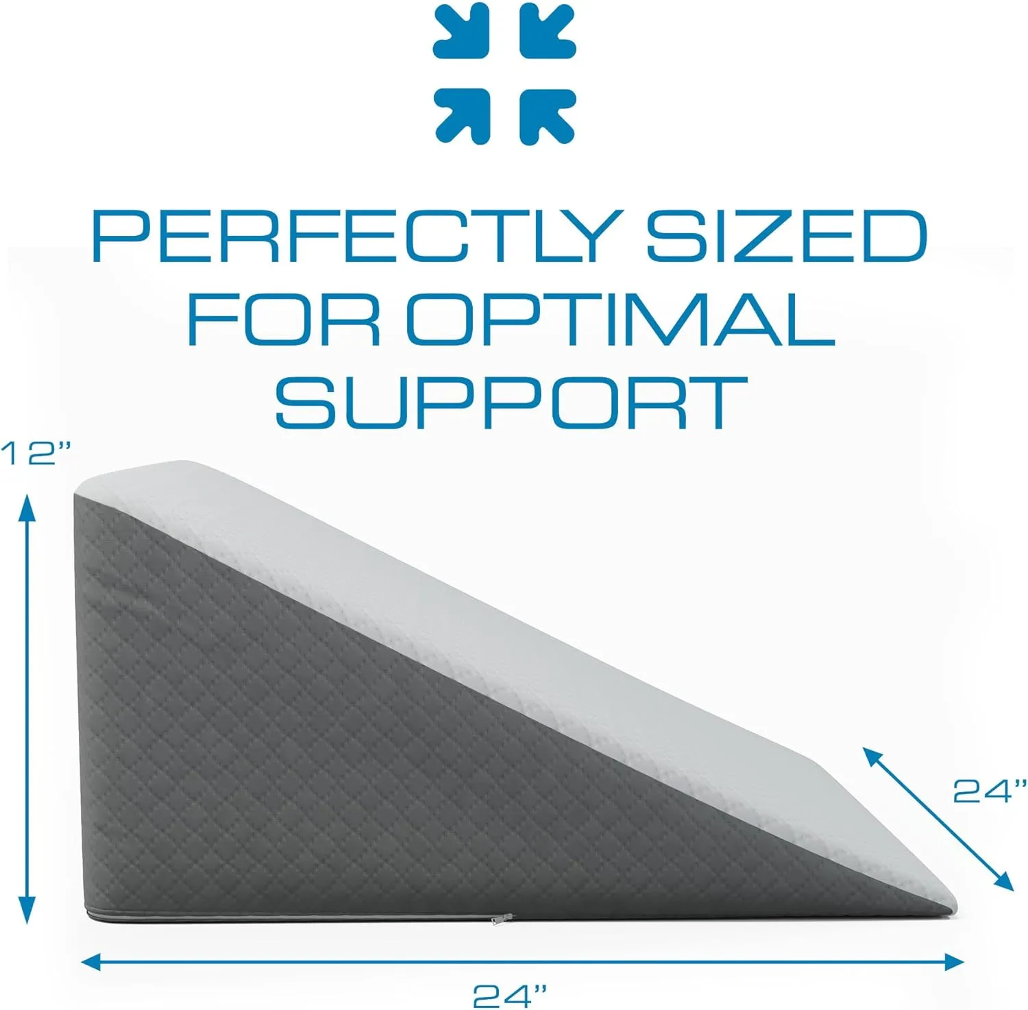 Kolbs Bed Wedge Pillow for Sleep Apnea, Sleeping Comfort, Relaxing, Acid Reflux, Heartburn and Back Pain Relief. Cushion for Sitting Up in Bed. Memory Foam Top, Chic Jacquard Washable Cover.