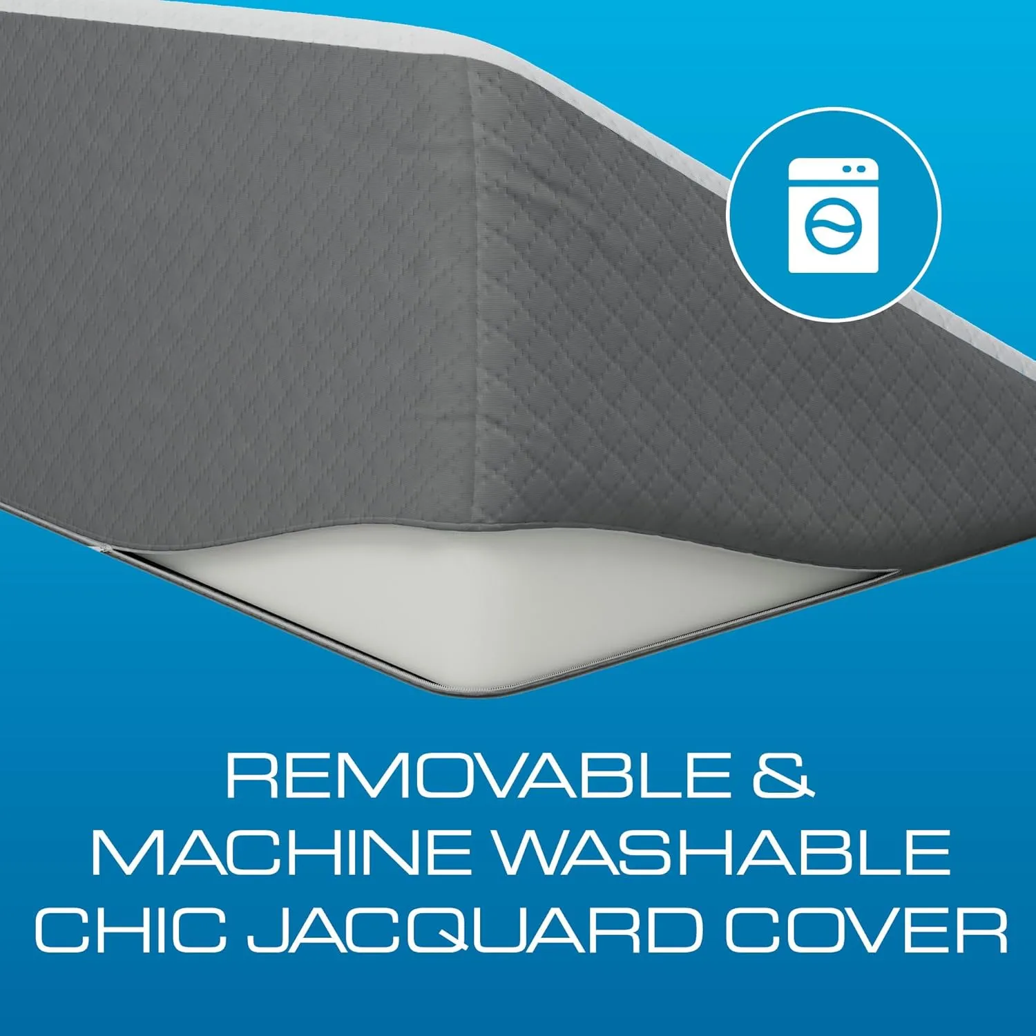 Kolbs Bed Wedge Pillow for Sleep Apnea, Sleeping Comfort, Relaxing, Acid Reflux, Heartburn and Back Pain Relief. Cushion for Sitting Up in Bed. Memory Foam Top, Chic Jacquard Washable Cover.