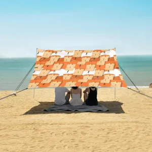 Korean Oden Delicious Soup Beach Camping Tent Sun Shelter for Whole Family, Beach Shade Canopy with UPF50  UV Protection,Easy Set Up and Carry,Outdoor Shade for Trips, Fishing, Backyard Fun Pic