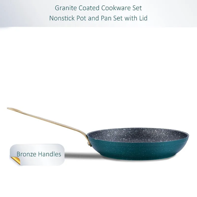 Korkmaz Vintage Cookware Set, 5 Pcs Nonstick Pot and Pan Set (7.9" - 9.4" - 9.4")