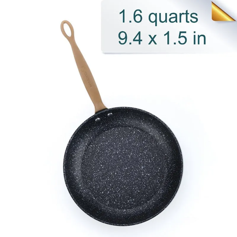 Korkmaz Vintage Cookware Set, 5 Pcs Nonstick Pot and Pan Set (7.9" - 9.4" - 9.4")