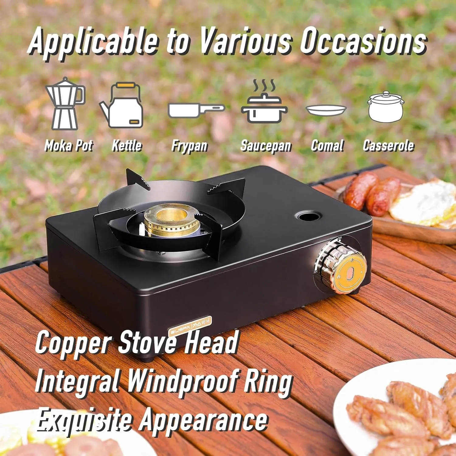 KOSHA Portable Camping Stove with Carrying Case, Single Burner Butane Stove, Dual Fuel Stove, Black Butane & Propane Gas Stove, 21495 BTUs Cooking Stove for Outdoor, Home, Present