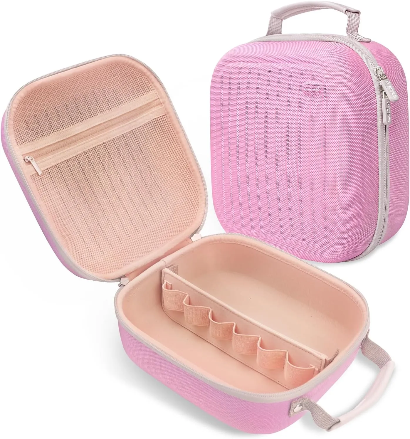 Krypthos Toiletry Bag Travel Bag for Women, Large Wide-open Water-resistant Cosmetic Bag Portable Organizer Shampoo, Conditioner, Brushes Set and Makeup Accessories (Pink)