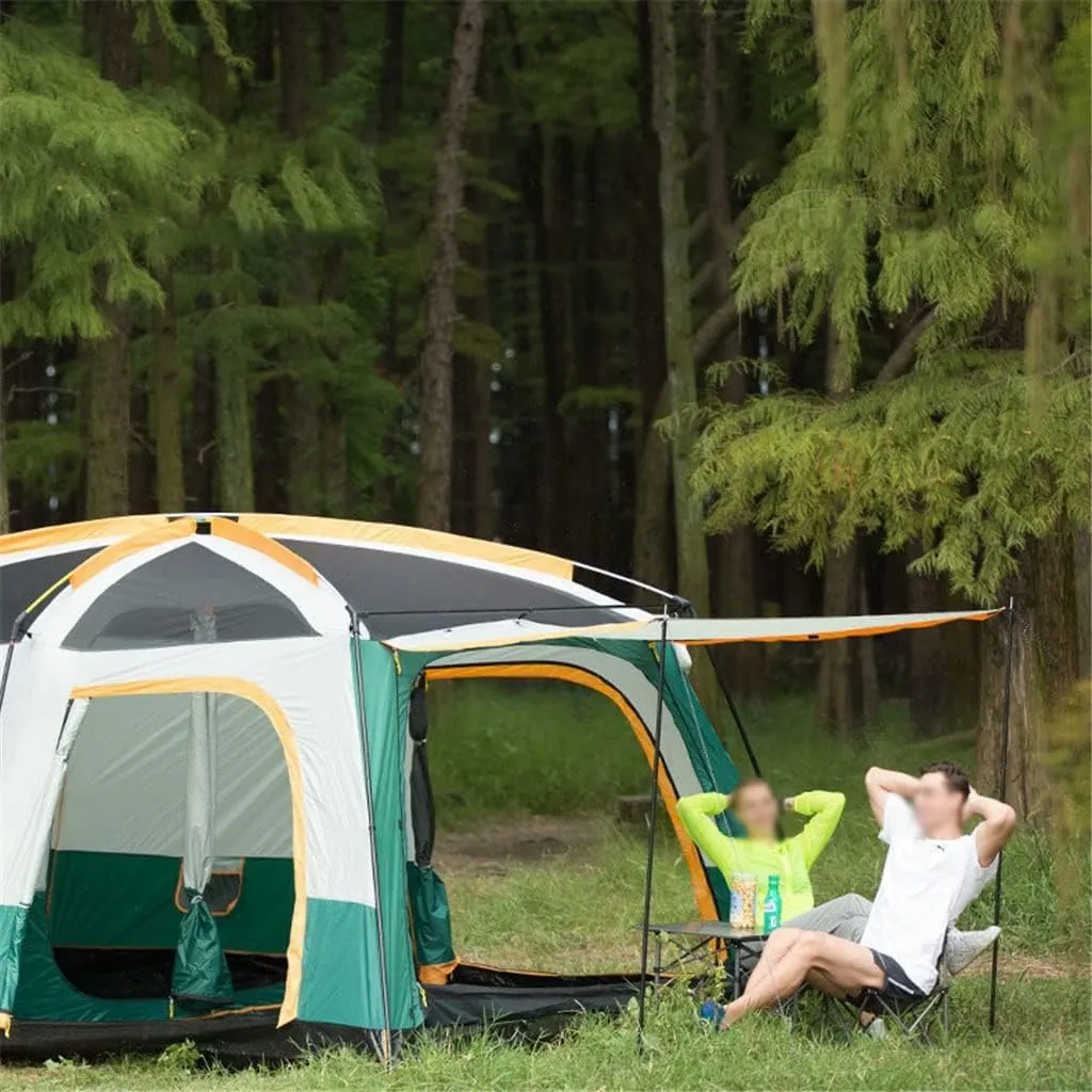 Large Camping Tent Travel Double-Layer Tent Waterproof Family Camping Tent Outdoor Camping Tent 6/8/10/12(Size:30 * 210 * 185cm)