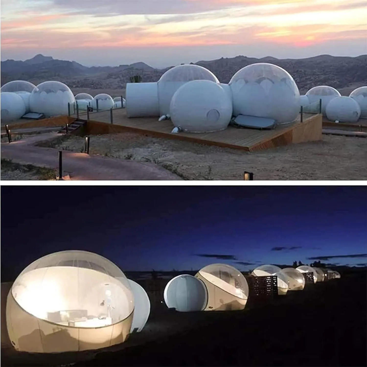 Large Outdoor Inflatable Hotel Tent Inflatable Dome Bubble House Transparent Large Outdoor Tents for Camping Backyard Large Family Tents Portable Garden Dome Tent