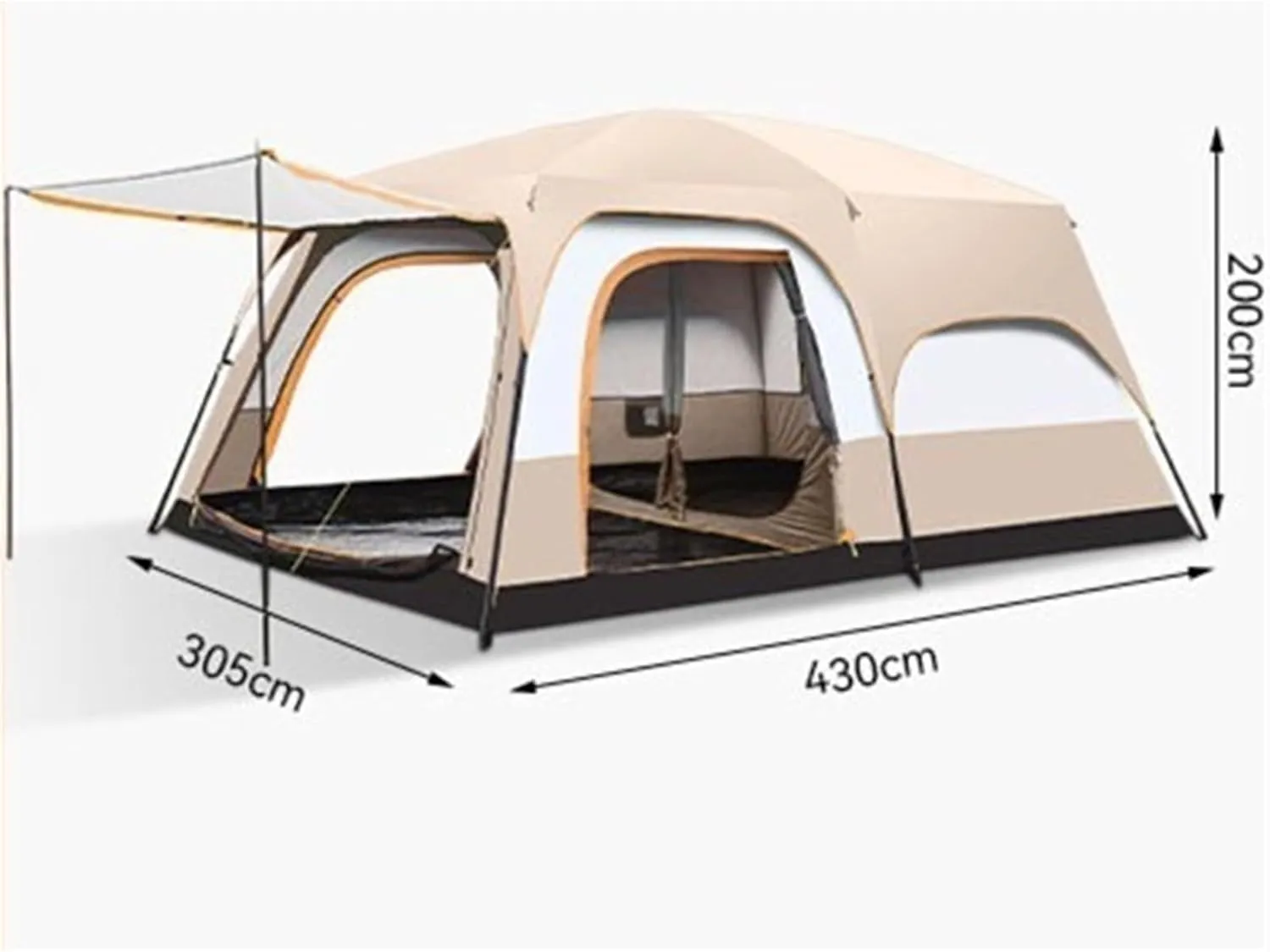 Large Tent Outdoor Thickened Windproof and Rainproof Two-Room and One-Living Room Camping Equipment Supplies Picnic Camping Portable