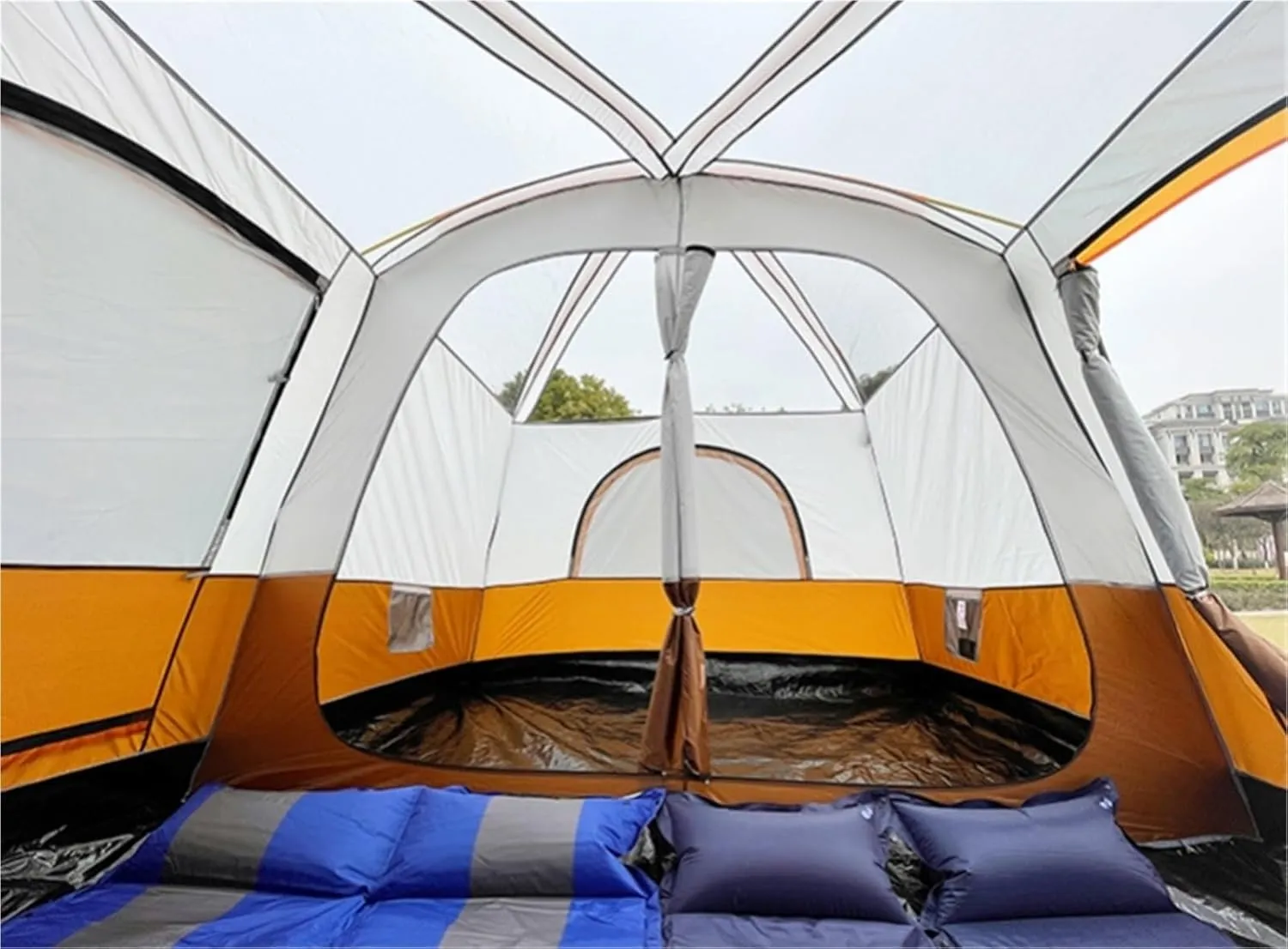 Large Tent Outdoor Thickened Windproof and Rainproof Two-Room and One-Living Room Camping Equipment Supplies Picnic Camping Portable