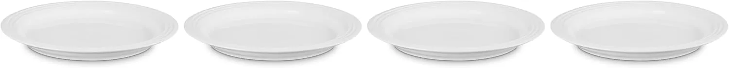 Le Creuset Stoneware Set of 4 Dinner Plates, 10.5" each, White
