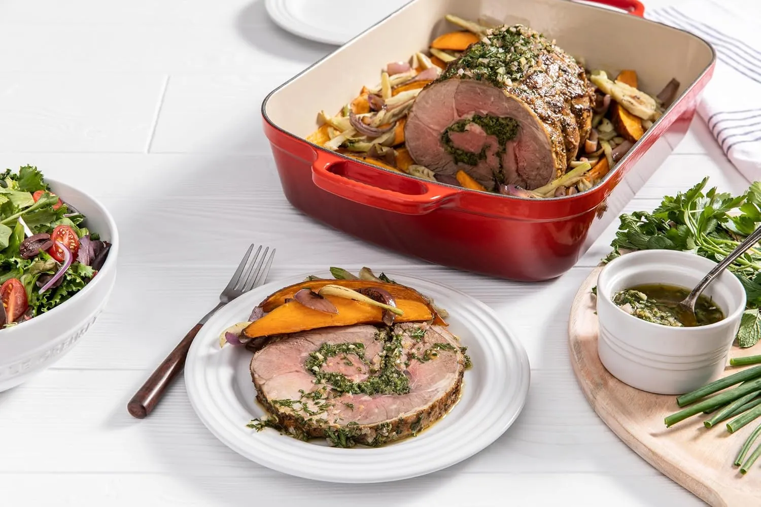 Le Creuset Stoneware Set of 4 Dinner Plates, 10.5" each, White