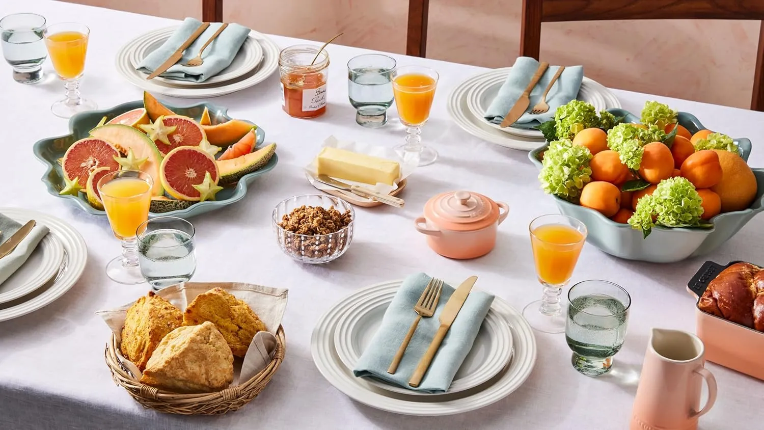 Le Creuset Stoneware Set of 4 Dinner Plates, 10.5" each, White
