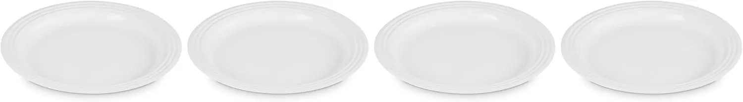 Le Creuset Stoneware Set of 4 Dinner Plates, 10.5" each, White