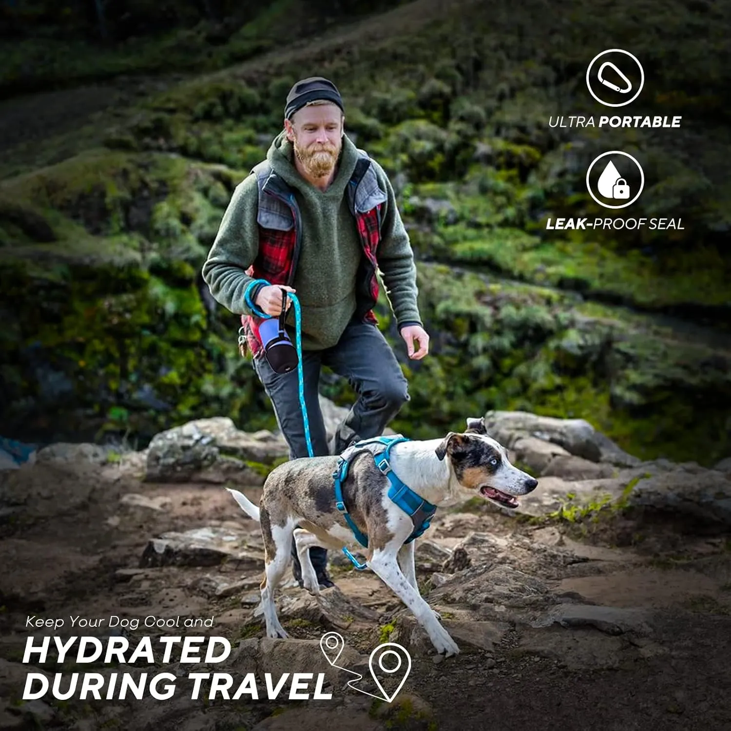 lesotc Dog Water Bottle,Portable Dog Travel Water Bottle Pink,Leak Proof Water Bowl Dispenser,Collapsible Pet Water Bottles for Puppy Camping Essential,Walking,Hiking Gear,On The Go,Traveling,BPA Free