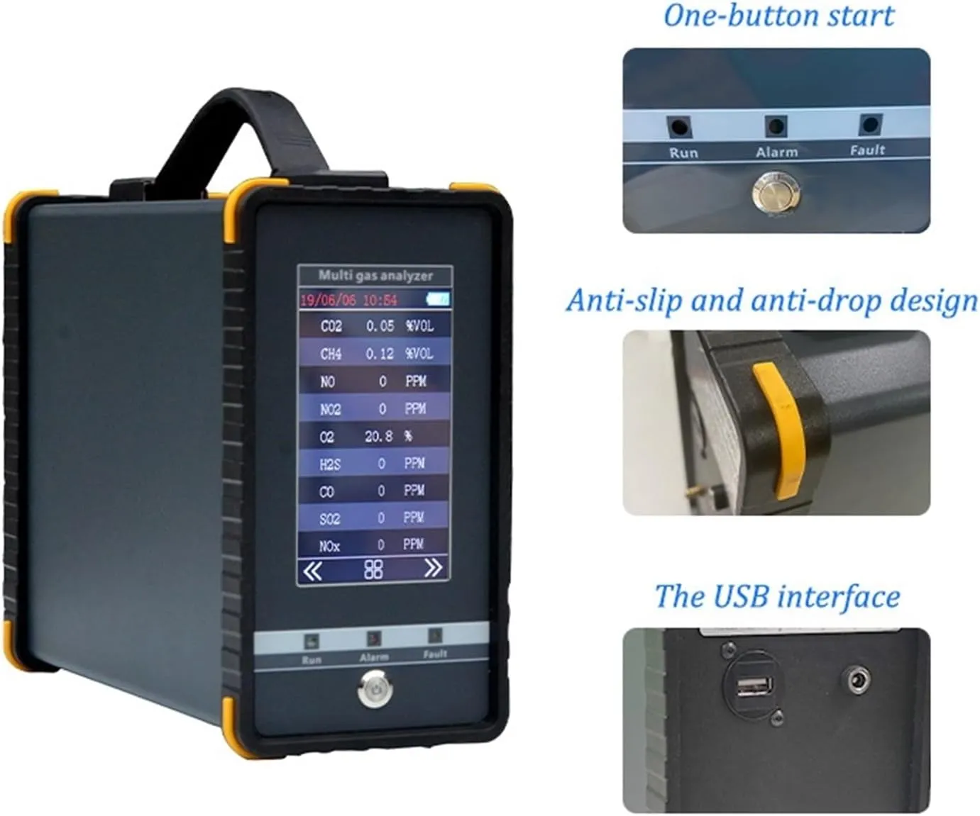 LIAMOS S360 Portable Air Gas Analyzer with Cooling Probe High Temperature and Humidity Measurement Function,Precise Leak Locating(O2: (0-25)%VOL (0-30)%VOL)