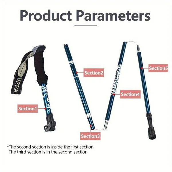 Lightweight Trekking Customizable Dark Collapsible Poles Satisfaction guarantee in Blue
