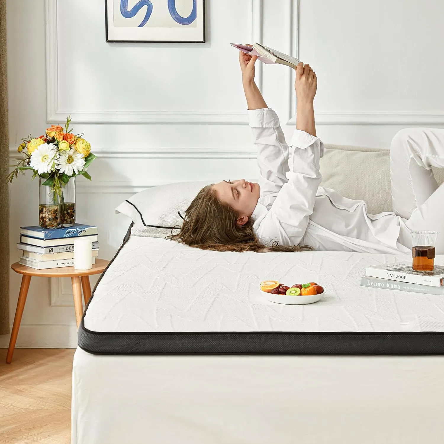 LINSY LIVING Twin Mattresses Toppers 3 Inches, Gel Memory Foam Mattress Topper, Cooling Mattress Topper with Ventilated Design, Removable and Washable Cover, No-Slip Design, Bed Topper Twin Size