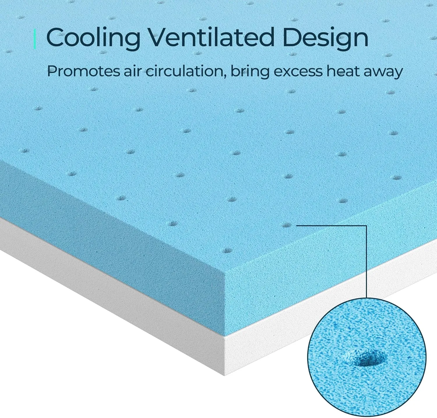 LINSY LIVING Twin Mattresses Toppers 3 Inches, Gel Memory Foam Mattress Topper, Cooling Mattress Topper with Ventilated Design, Removable and Washable Cover, No-Slip Design, Bed Topper Twin Size