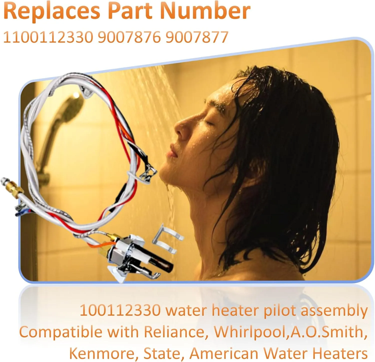 Long Term Reliance Gas Thermopile Assembly 100112330 Water Heater Pilot Assembly Compatible with Reliance, State, A.O. Smith, and American Branded Heaters