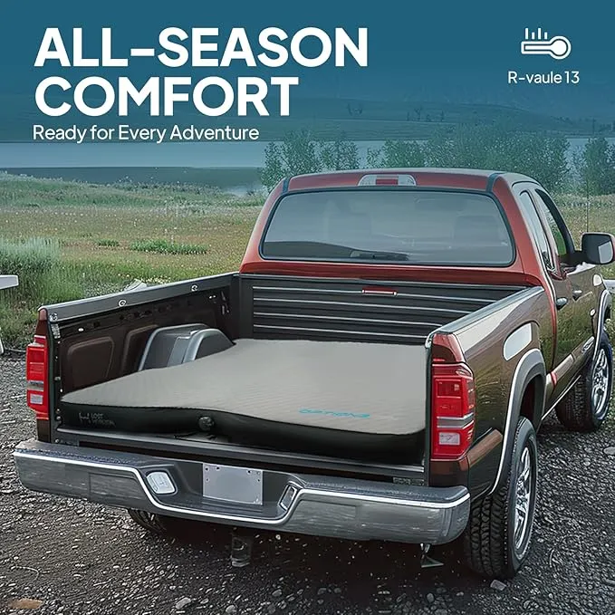 LOSTHORIZON Truck Bed Camping Air Mattress with Foam, Self Inflating Sleeping Pad for Full Size 6-6.5FT with Air Pump, 4.5" Thick