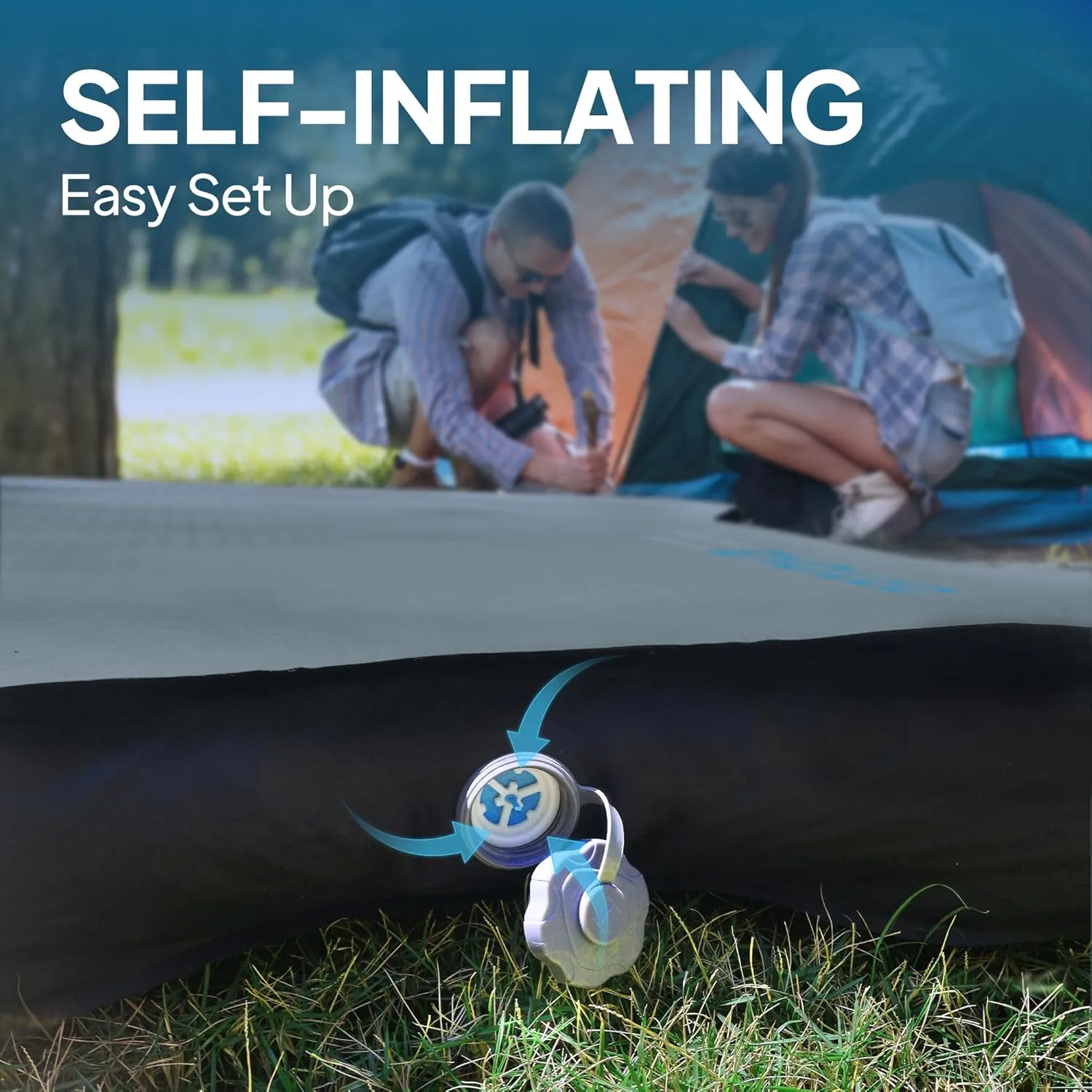 LOSTHORIZON Truck Bed Camping Air Mattress with Foam, Self Inflating Sleeping Pad for Tacoma 6FT with Pump Sack, 4.5" Thick
