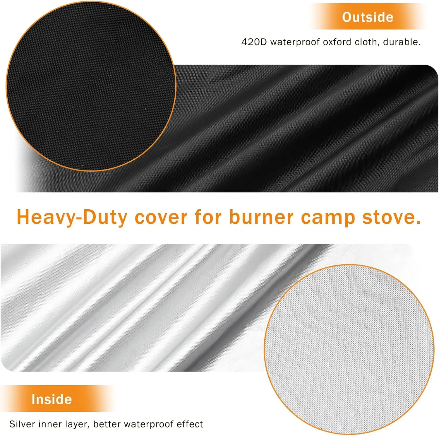 Luxiv Heavy-Duty Patio Cover for Camp Chef 3 Burner Stove, Waterproof Cover (Black, 43x16x16)