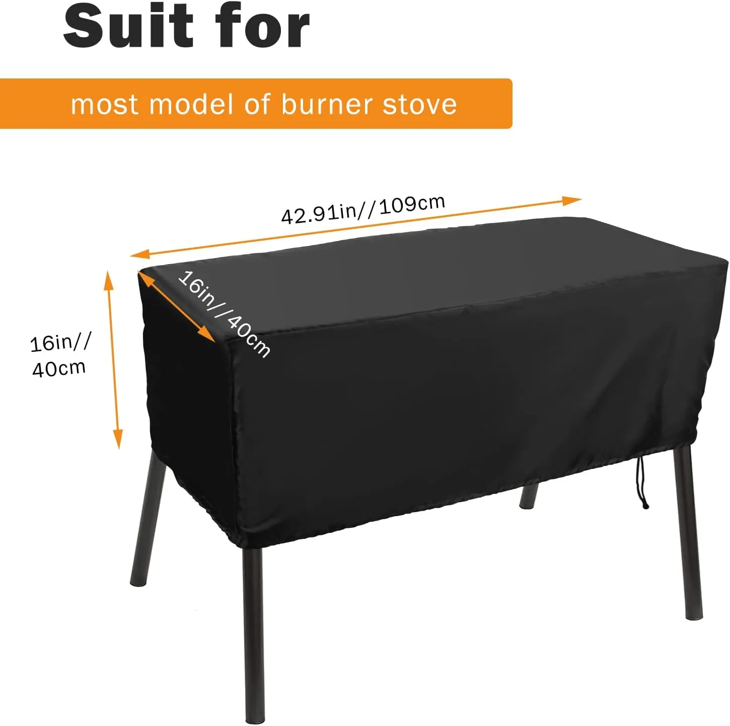 Luxiv Heavy-Duty Patio Cover for Camp Chef 3 Burner Stove, Waterproof Cover (Black, 43x16x16)