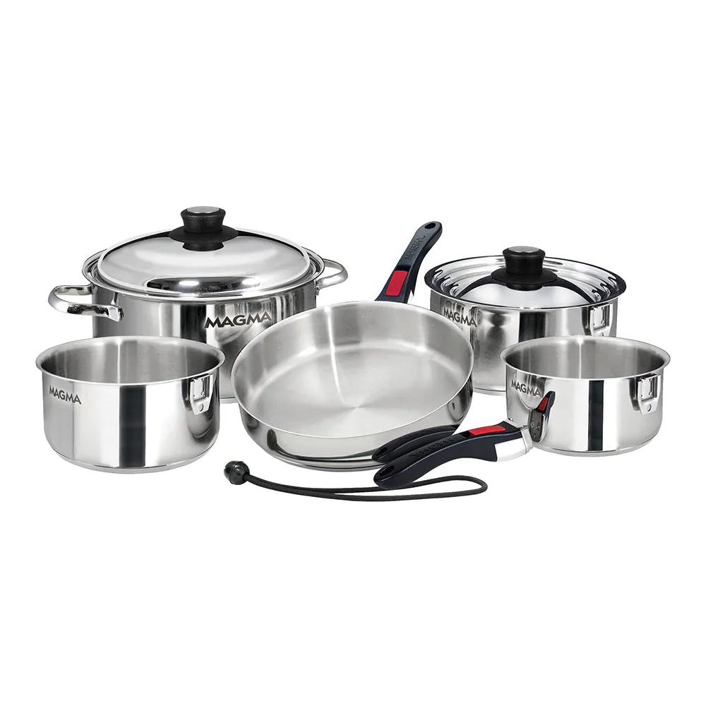 Magma Kitchenware - Nestable Induction Cookware (10 Piece) - Stainless Steel
