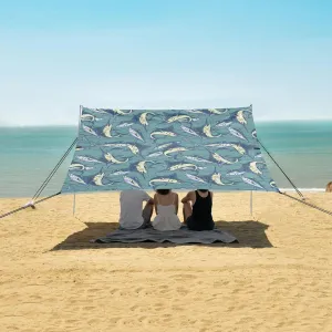 Marine Fish Colorful Pattern Beach Camping Tent Sun Shelter for Whole Family, Beach Shade Canopy with UPF50  UV Protection,Easy Set Up and Carry,Outdoor Shade for Trips, Fishing, Backyard Fun P