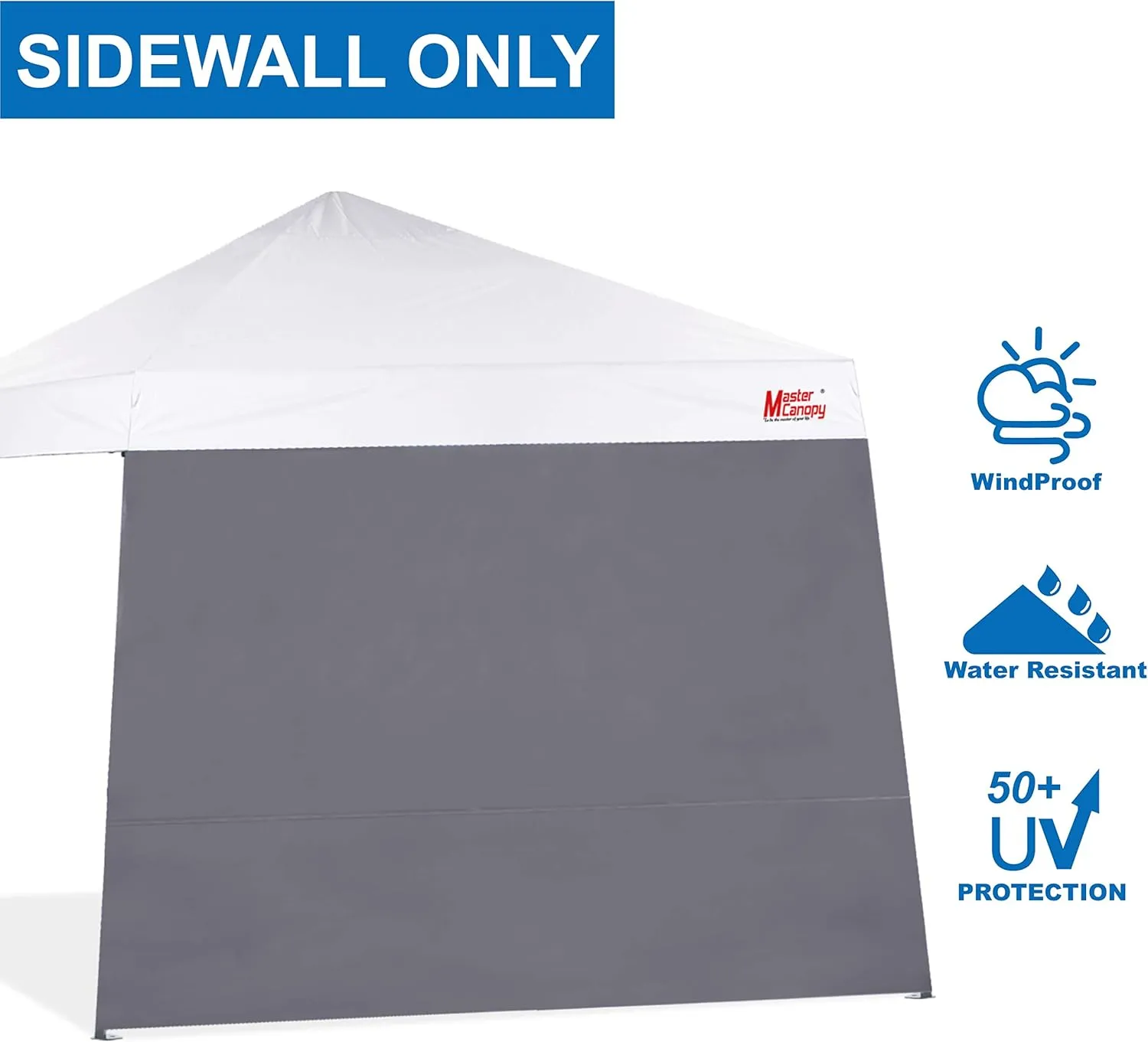 MASTERCANOPY Canopy Sidewall for 10x10 Slant Leg Canopy Tent 1pc Gray