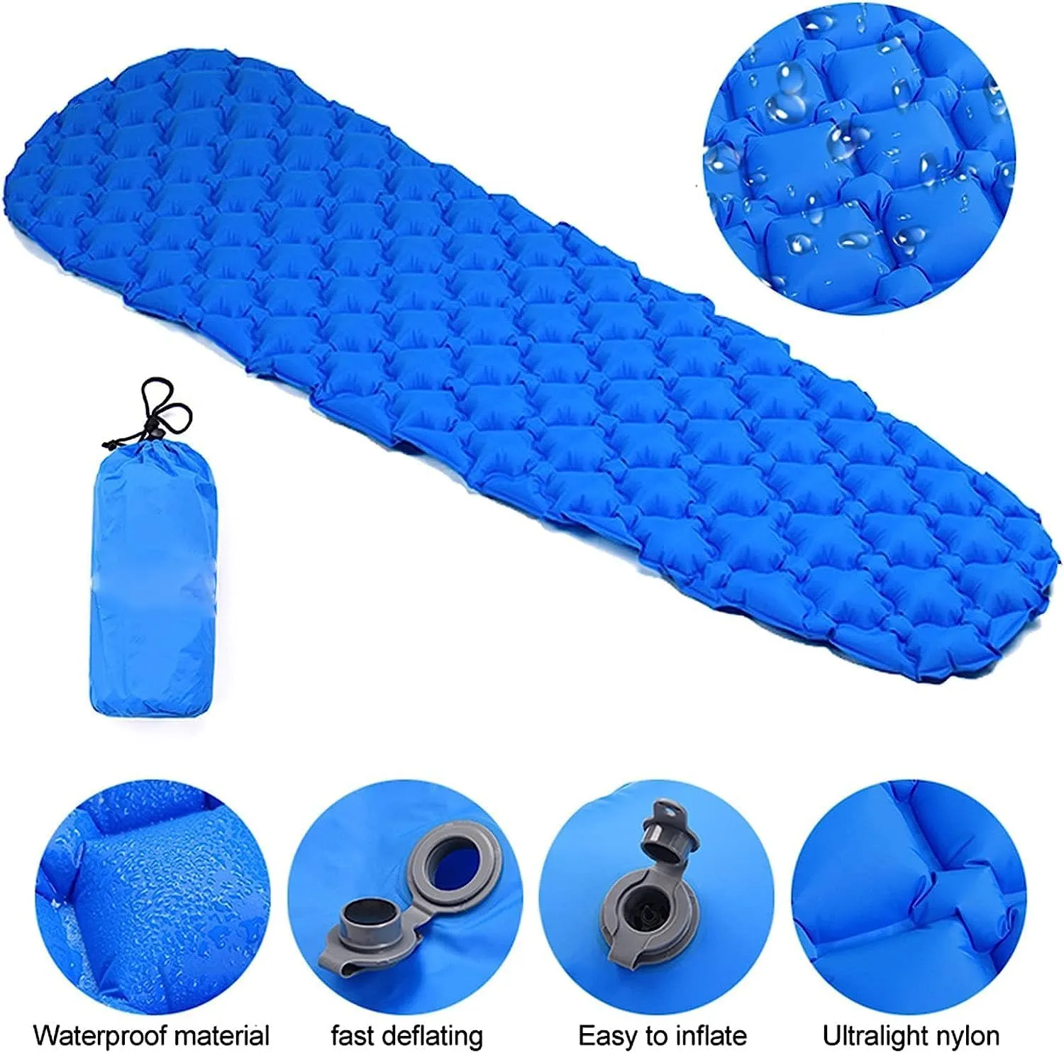 MDybf Camping Inflatable Mattress Camp Bed Sleeping Pad Air Mat Camping Equipment, Camping Sleeping Mat (Color : Orange)