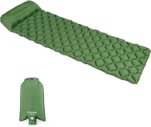 MDybf Camping Sleeping Pad Inflatable Air Mattresses Outdoor Mat Ultralight Cushion, Camping Sleeping Mat (Color : Green)