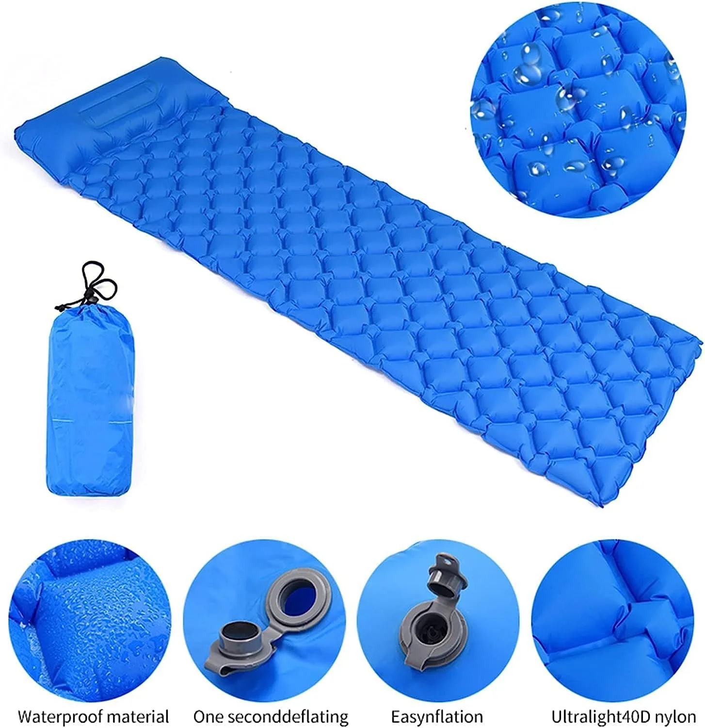 MDybf Camping Sleeping Pad Inflatable Air Mattresses Outdoor Mat Ultralight Cushion, Camping Sleeping Mat (Color : Green)