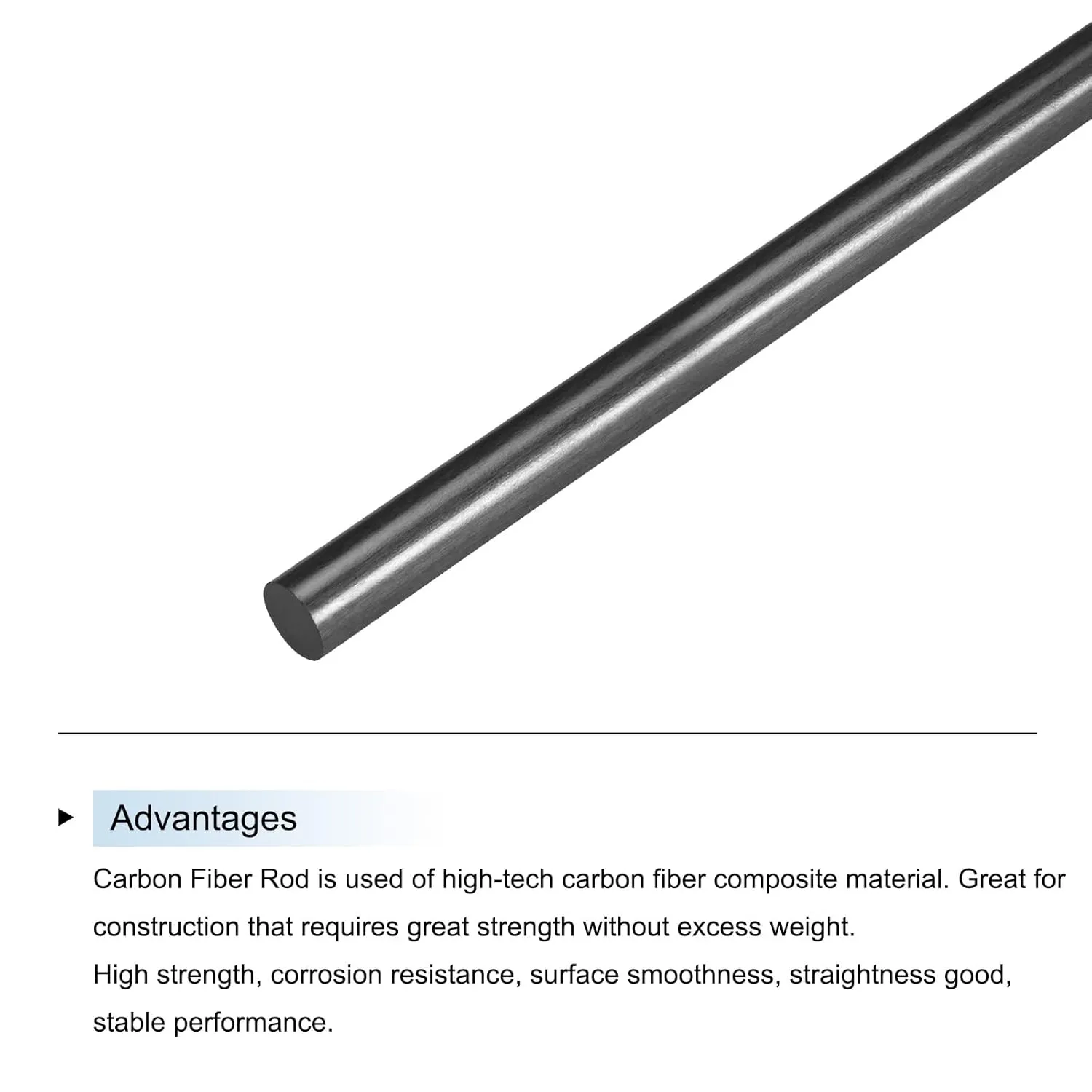 MECCANIXITY 1 Pcs Carbon Fiber Rod, 12mm x 400mm Matte Pole Rod for RC Plane DIY Tool Wing Tube Quadcopter Arm