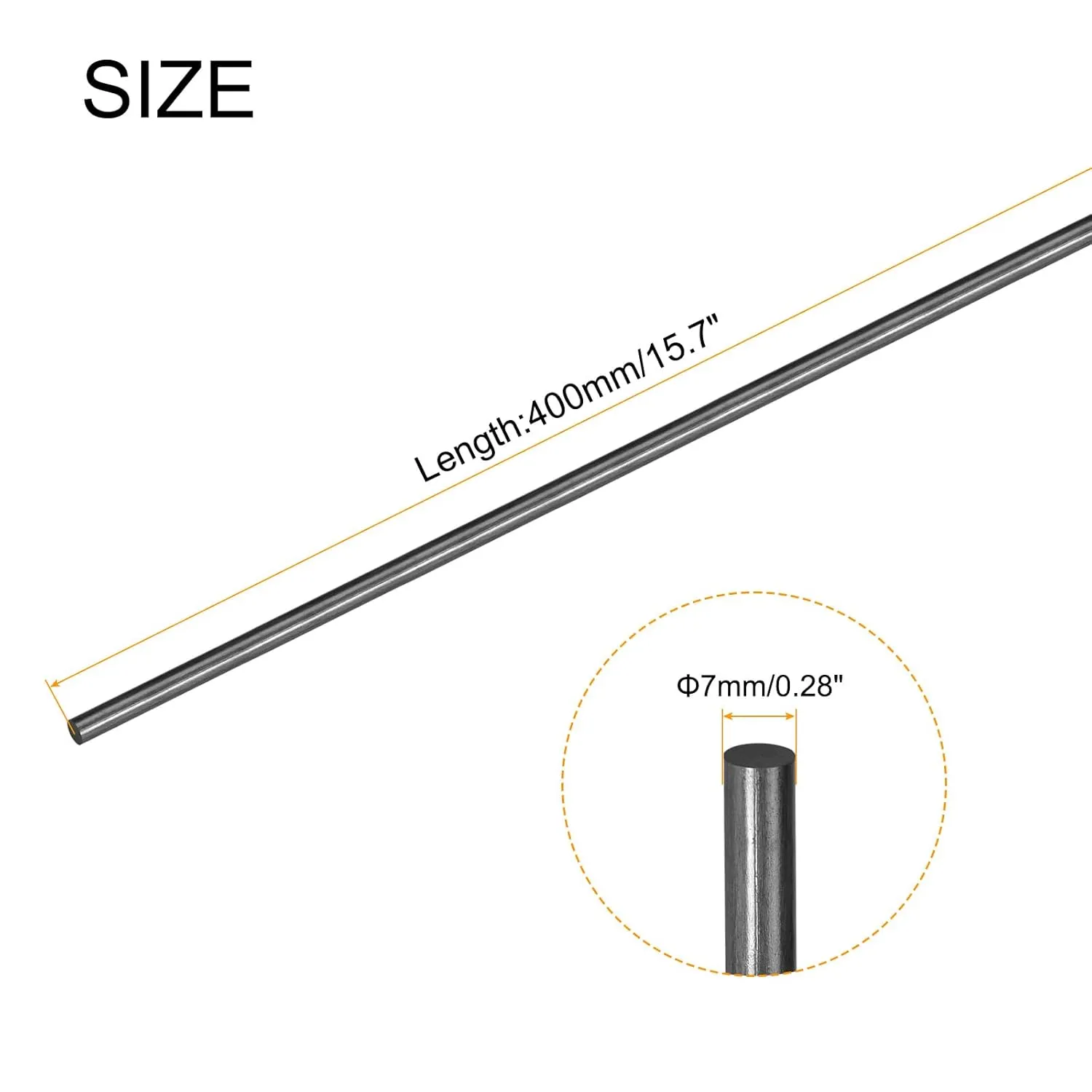 MECCANIXITY 5 Pcs Carbon Fiber Rod, 7mm x 400mm for RC Plane DIY Tool Wing Tube Quadcopter Arm