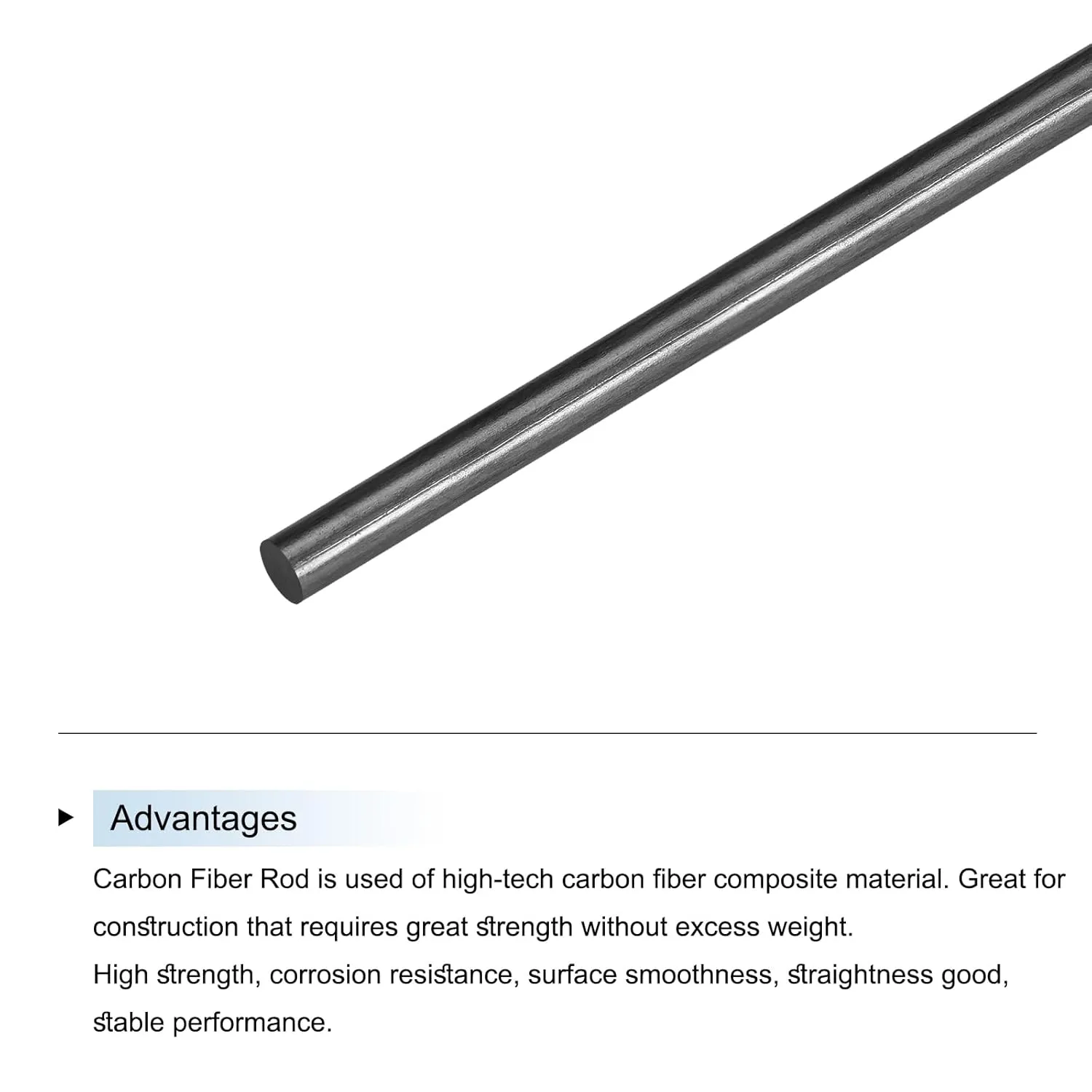 MECCANIXITY Carbon Fiber Rod Pole, 3mm x 450mm for RC Plane DIY Tool Wing Tube Quadcopter Arm, Pack of 4